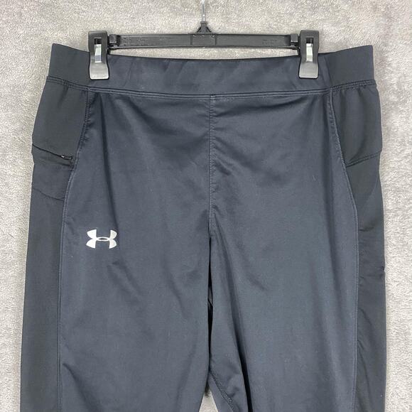 Under Armour Pants Mens XL Black ColdGear Fitted Running Training Joggers - Picture 2 of 16
